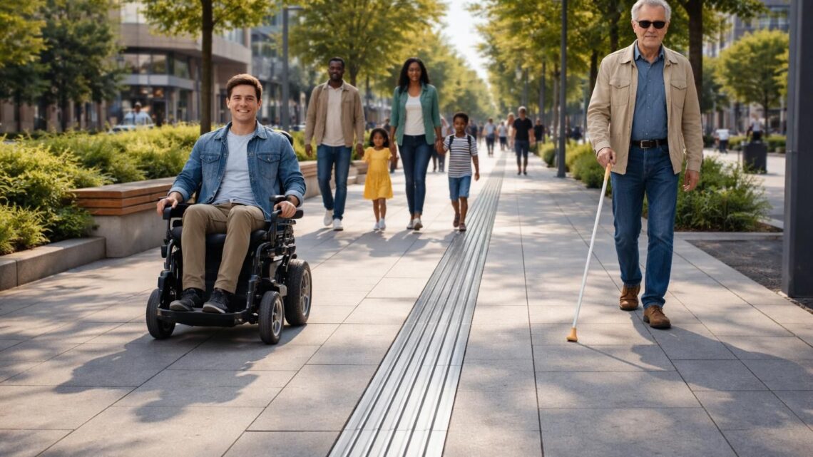 Bande de guidage PMR en inox : un allié pour l&rsquo;inclusivité dans les villes